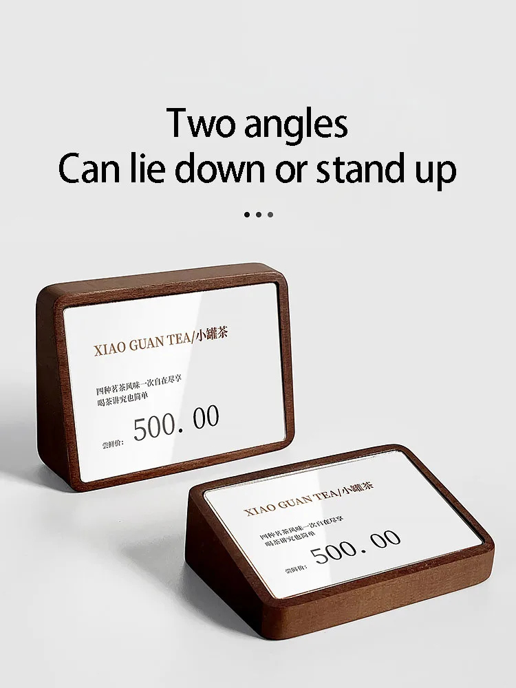 단단한 나무 테이블 카드 홀더 디스플레이 보드, 수직 가격 보드, 테이블 보드, 라벨, 수직 아크릴 가격표