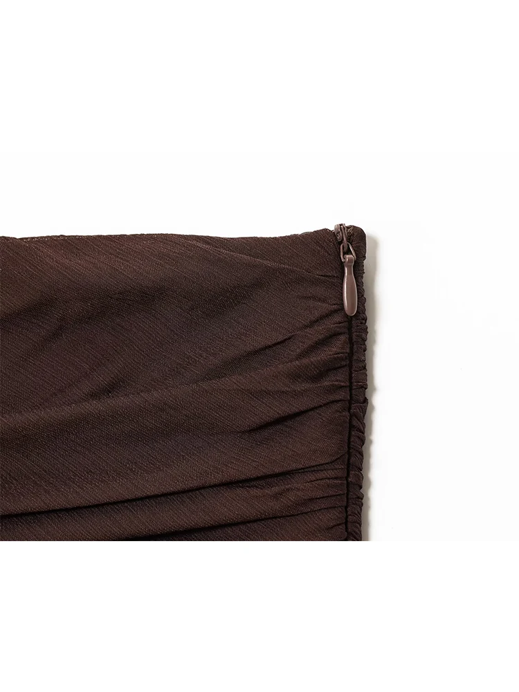 TFMLN Chic Women Simple Translucent Long Skirts Fashion Summer Causal Folds Design Loose Skirts New Women Patchwork Skirts