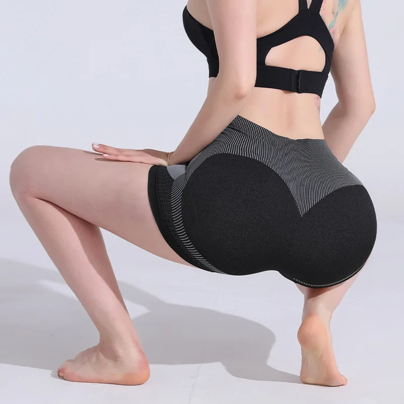 

Sexy Elastic Tight Sports Shorts Women Hip Lift Running Patchwork High Waist Tight Gym Shorts Leggings Yoga Quick-dry Shorts