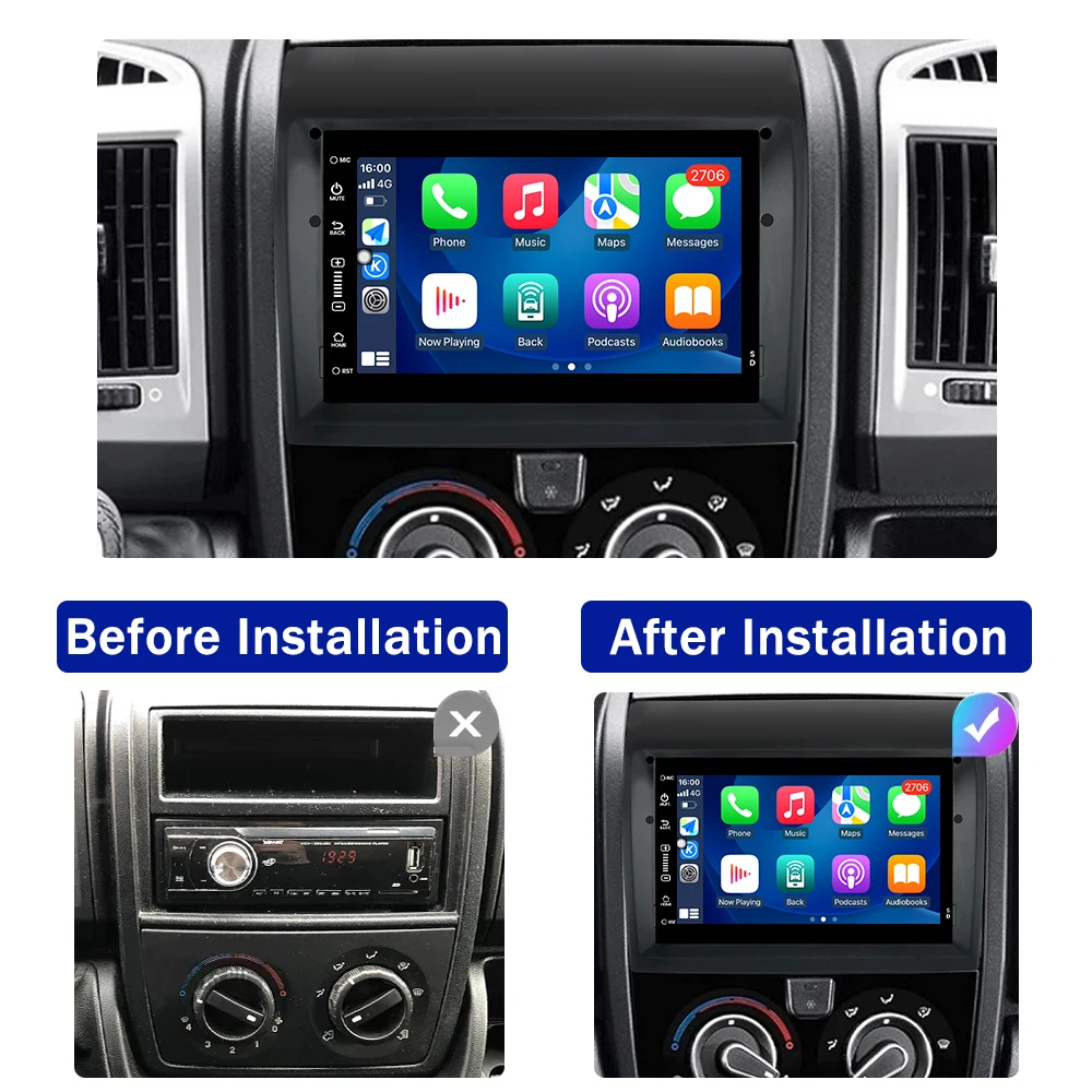 Android Autoradio for Fiat Ducato 2008-2015 Citroen Jumper Peugeot Boxer  2012-2015 Car Multimedia Player GPS Stereo Video Audio