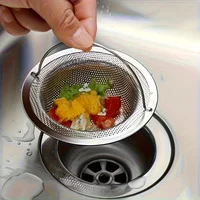 Stainless Steel Sink Strainer with Handle Rustproof Mesh Drain Filter Kitchen Bathroom Prevent Clogging Wash Fruits Vegetables 5
