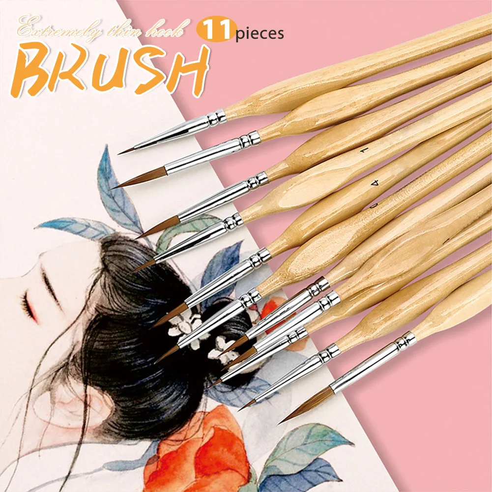 Best Model Miniature Paint Brushes - Small Detail Paint Brush Set - 7 Pcs Model