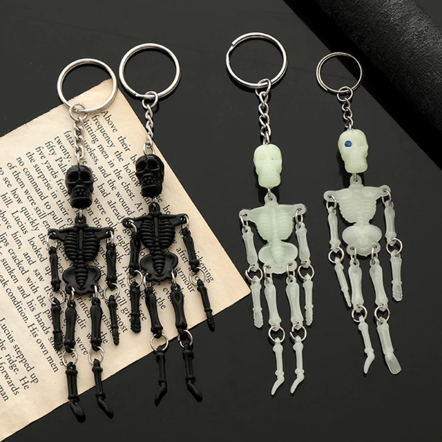 Mode Schlüsselanhänger leuchtende Skelett Anhänger DIY Frauen Männer  Schmuck Auto Schlüsselanhänger - AliExpress