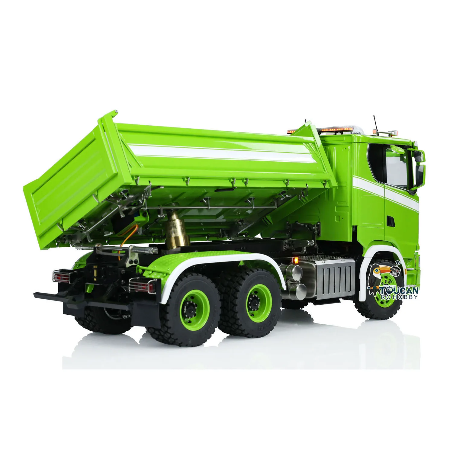 LESU 770S 1/14 6x6 RC Hydraulic Dumper Truck 3-way Remote Control Tipper Metal 3Axles Tipper Painted Light Sound System Model 4