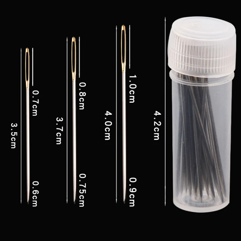Cross Stitch Needles Gold Tail Needles Blunt Head Needle Thread Tools 30 Pcs Mixed Packs 10 Each Of Small Medium And Large Size sewing needles