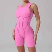 Yoga Jumpsuit Summer Short Sleeveless Sports Wear Gym Fitness Sports Bodysuit Women Dance Running Workout Clothes Yoga Jumpsuit - Image 2