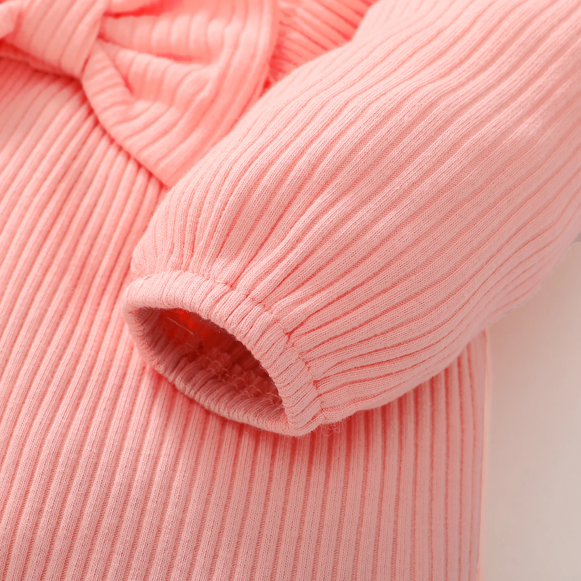 Strampler für Neugeborene, Mädchen, langärmelig, Rüschen-Body mit Stirnband, Herbst- und Winter-Einteiler, Outfit, Kleidung für Babys von 0–18 Monaten – Detail 7