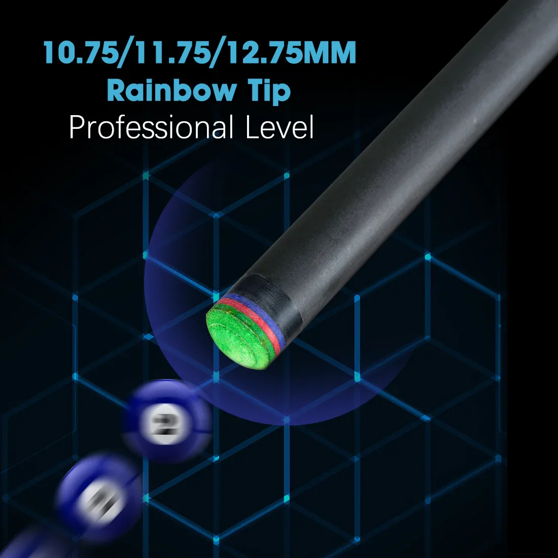 KONLLEN Carbon Fiber Shaft 10.75mm/11.75mm/12.75mm Tip Uni-loc/Radial Joint Technology Low Deflection Billiard Cue Stick Shaft