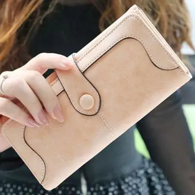 Beliebte europäische und amerikanische Retro-Handtasche aus mattiertem PU-Leder, hochwertige Damenhandtasche mit mehreren Kartenfächern, Faltschnalle, modischer Trend, lang – Detail 18