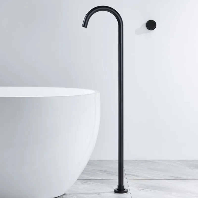 

Black Floor Mounted Bathtub Shower Faucet Swivel Waterfall Spout Free Standing Bathroom Crane Bath Shower Mixer Tap