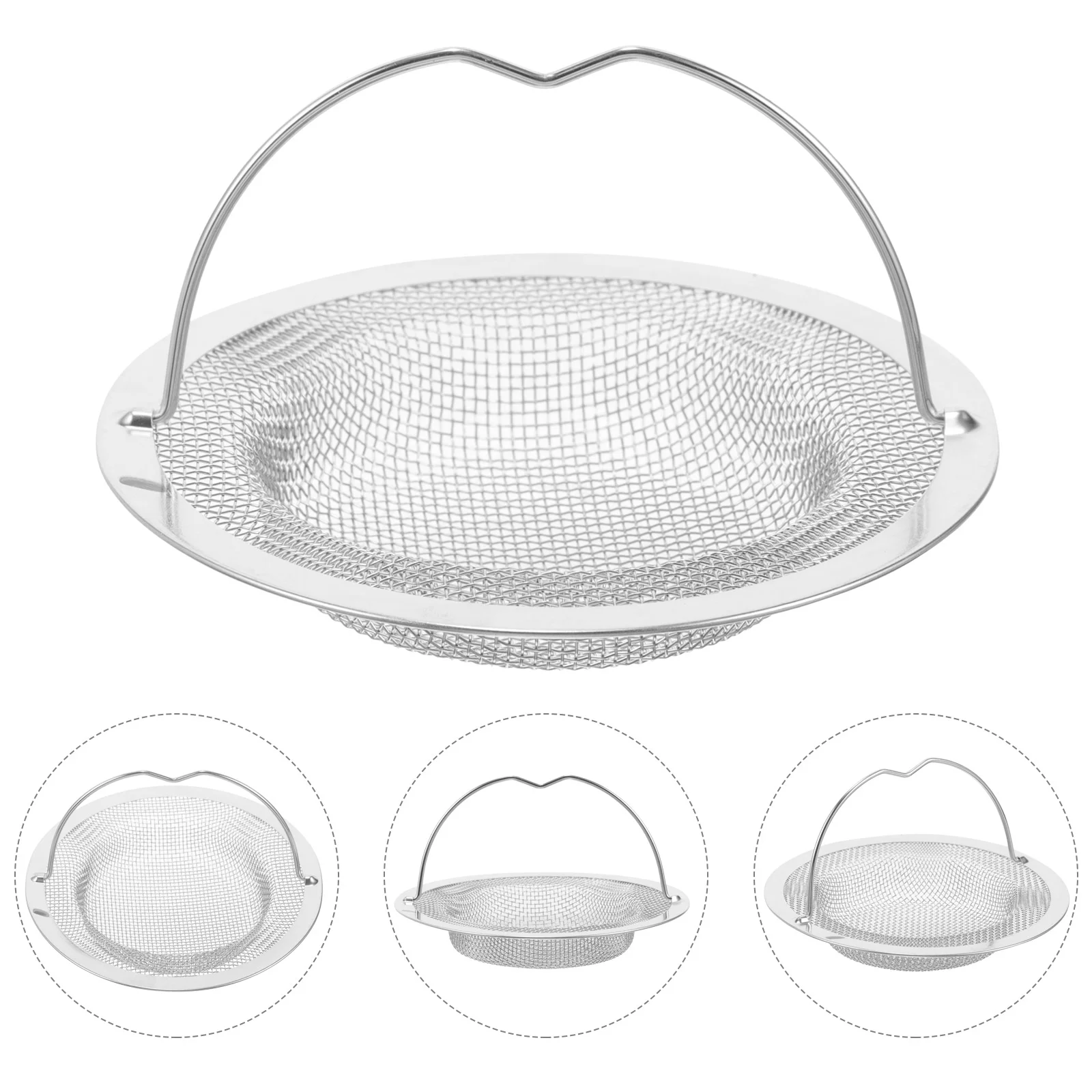 

Sink Colander Kitchen Drain Filter Basket for Metal with Handle Stainless Steel
