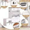Shoe Cabinet with Bench, Deodorizing Shoe Storage Cabinet with 2 Flip Drawers and 2 Sliding Drawers, Free Standing Narrow Farmho 4