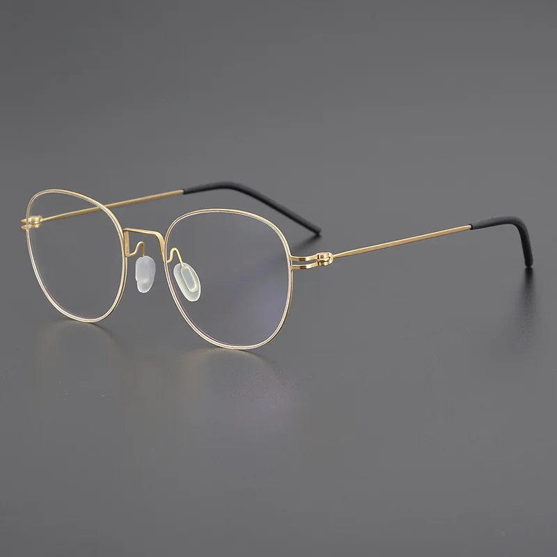 

Handmade Screwless Optical Glasses Frame for Men Women Pure Titanium Ultralight Myopia Eyeglasses Denmark Vintage Simple Eyewear
