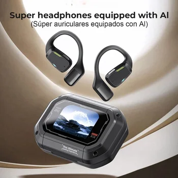 Wireless Earphones Bluetooth 5.4 AI smart translation XP6a Headphones Sports Noise Reduction AI Earbuds with LED touch screen 1