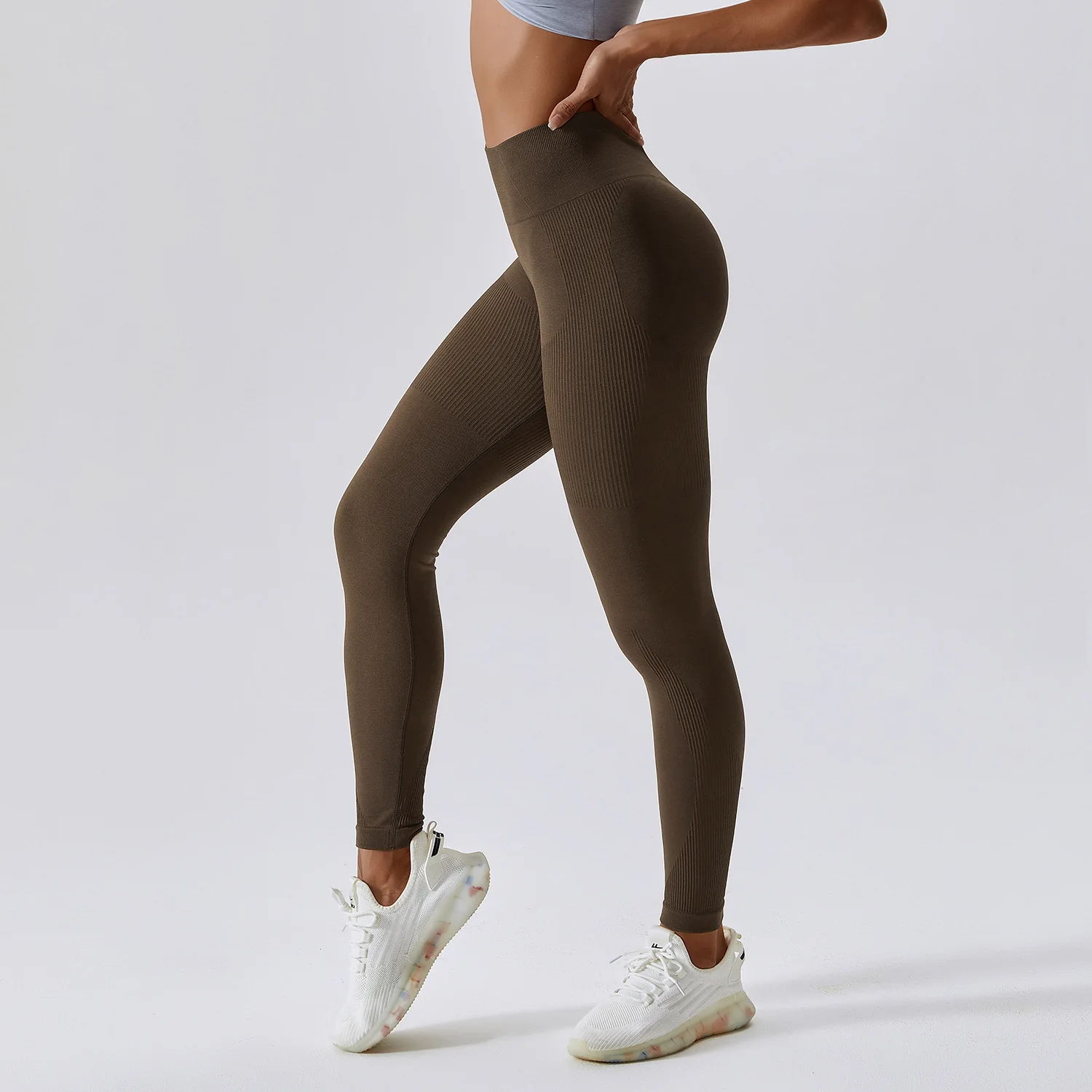 Scrunch Bum Leggings Ribbed Contour Seamless Sculpt Shape Women