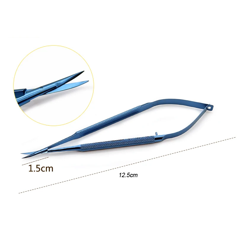 Description Picture 2 of itemTitanium/stainless steel Dental Scissors Ophthalmic Surgery Ophthalmic Instruments 12.5cm corneal scissors eyelid tools 1pcs