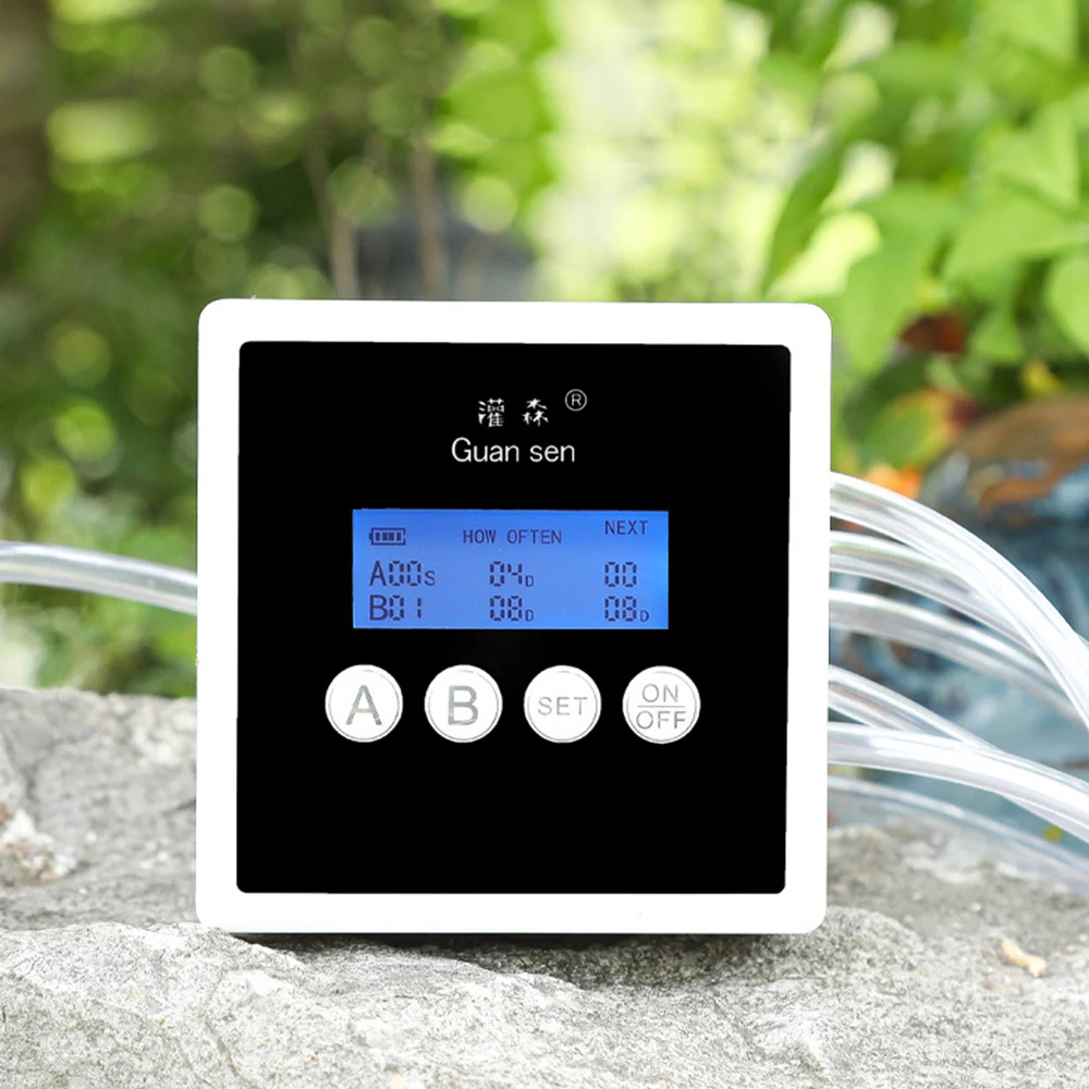

Intelligent Double Pump Drip Irrigation Water Pump Timer System Garden Plants Automatic Irrigation Controller Watering Device