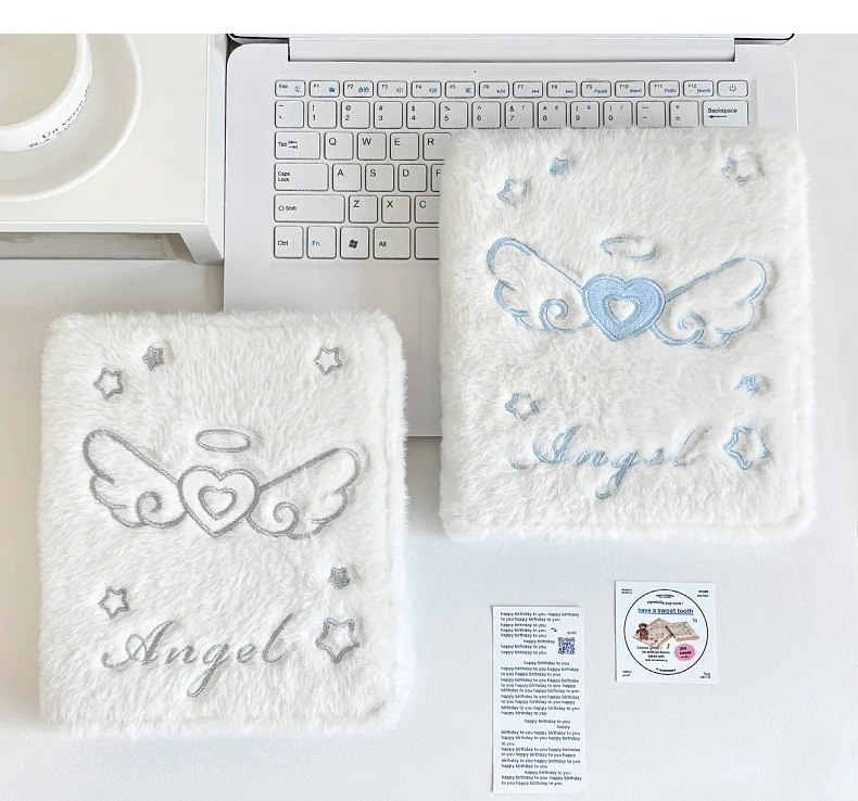 MINKYS Kawaii Fluffy Angel Wings A6 Kpop Fotokartenbinder Stern Sammelbuch Idol Plüsch Fotokartenhalter Fotokartenalbum – Detail 6