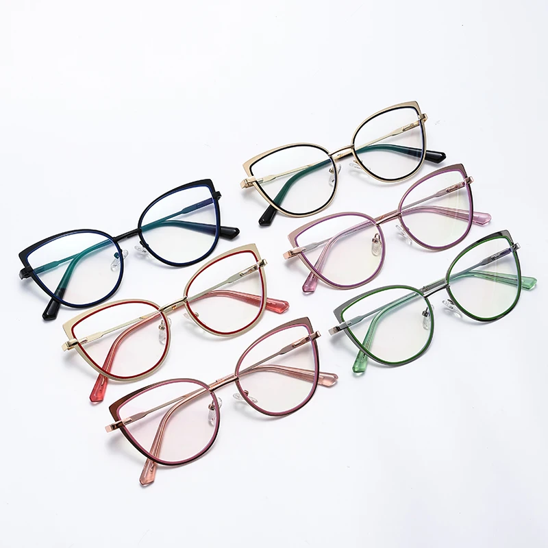 Anti-Blue Glasses Cat Eye Retro-Light Mirror Fashion Cross-Border All Match Spring Hinge Frames Glasses