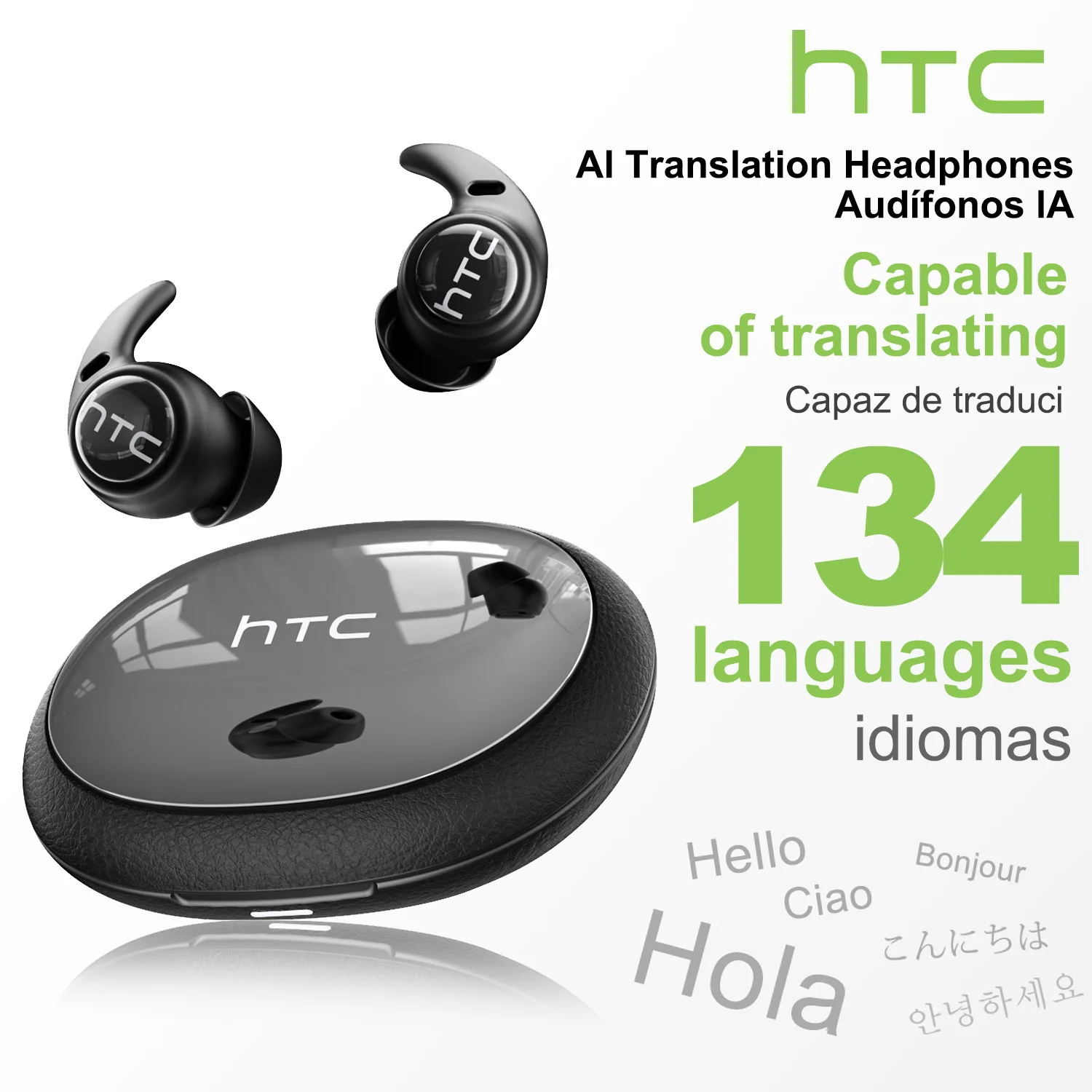 HTC NE76 Sleep Bluetooth Earbuds, AI Translator Earbuds Mini Wireless Headphones 3g Ultra-Lightweight Comfort Sleep Friendly