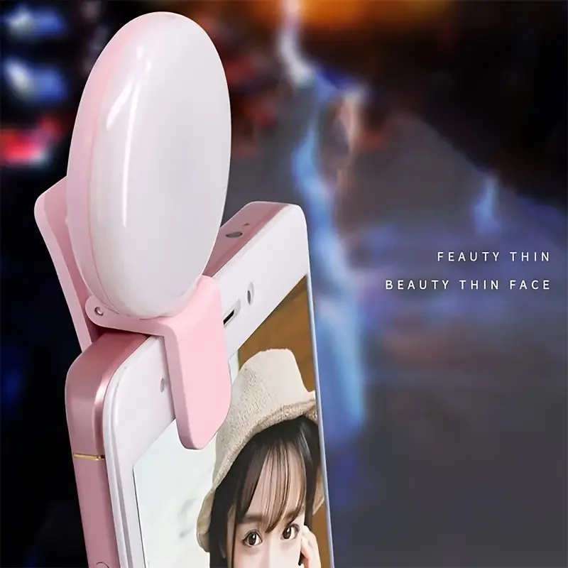 LED Ring Light Mobile Phone Fill Flash Lens Ring Light Lamp Portable Clip Three Stop Dimming Mini Durable Practical 10 LED Selfie Ring Beauty