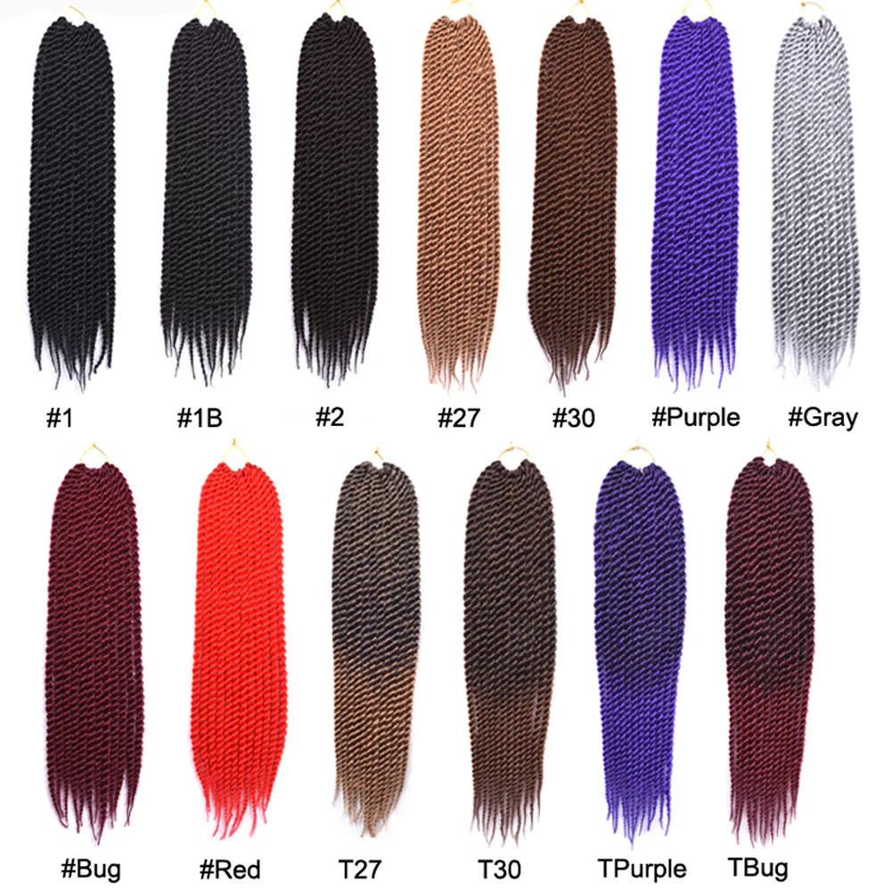 Leeons Synthetic Senegalese Twist Crochet Hair Extensions Braiding Hair Smooth And Supple Twist Braids 13 Colors Available