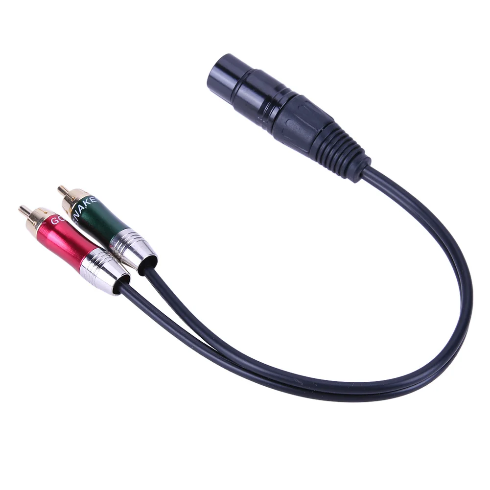 3핀 XLR 암-2 RCA 수 케이블 오디오 어댑터 케이블 금속 커넥터