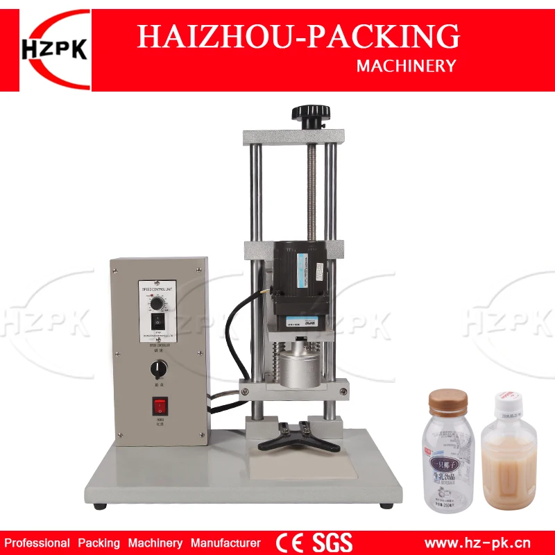 

HZPK Semi-automatic Desktop Electric Screw Capping Machine Double Motor Working Aluminum Head For Plastic/Glass Bottle