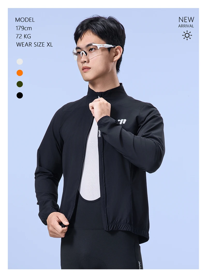 WEST BIKING Winddichte Fahrradjacke für Herren und Damen, Sport-Windjacke mit Zwei-Wege-Reißverschluss und 3 Gesäßtaschen, zum Laufen, Wandern, Radfahren – Detail 21