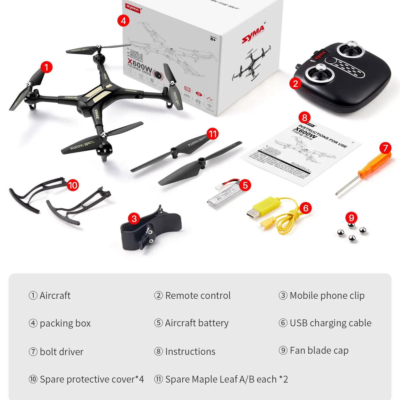 SYMA X600W Foldable Drone with 1080P HD FPV Camera for Adult