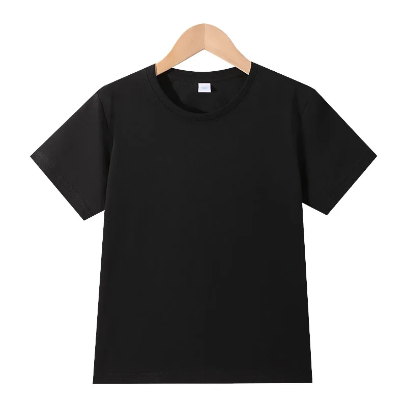 New Pure Cotton Short Sleeved T-shirt for Boys Girls Summer Thin Solid Color Breathable Outdoor Sports and Fitness Top