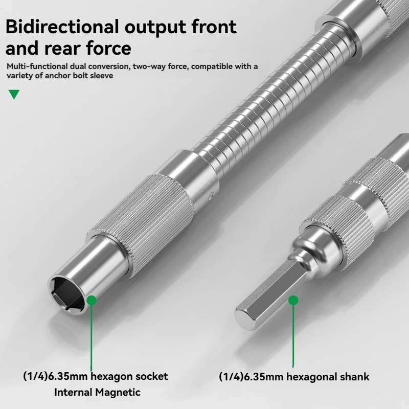 360° Turning Screwdriver Joint Electric Drill Corner Device 150/200/300mm Universal Flexible Shaft Connecting Rod Sleeve Tools