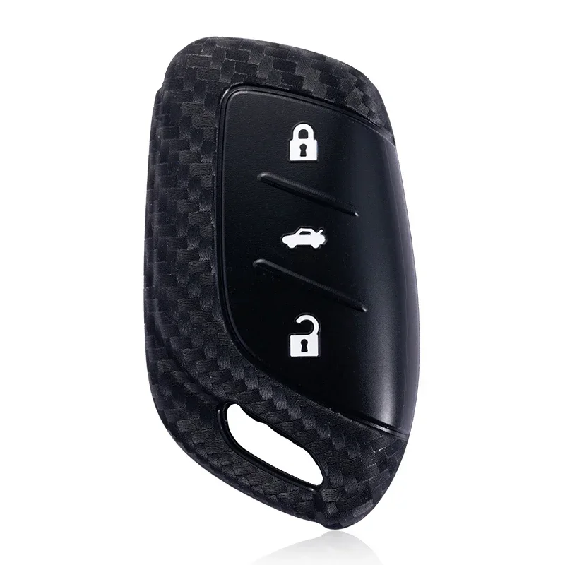 Carbon Fiber Style Silicone Car Key Cover Case
