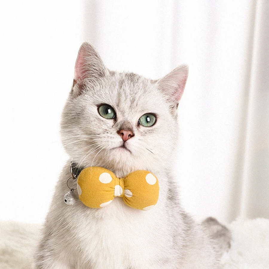 1PC Cat Neckband Handmade Cute Cat Neckband Wave Dot Dog Bow