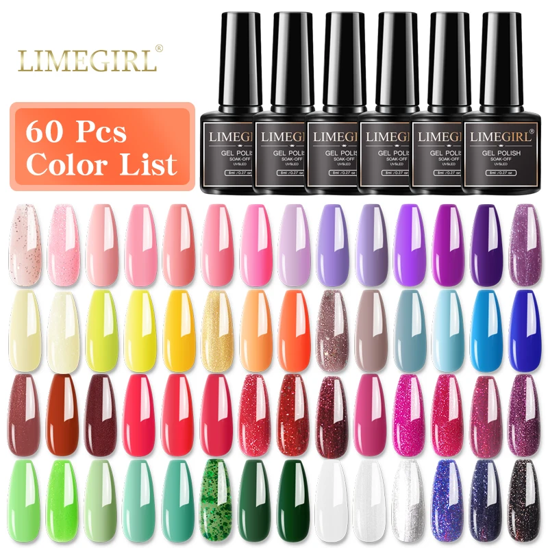 Limegirl1024304060PCSMultipleColourGelNailPolishSet80
