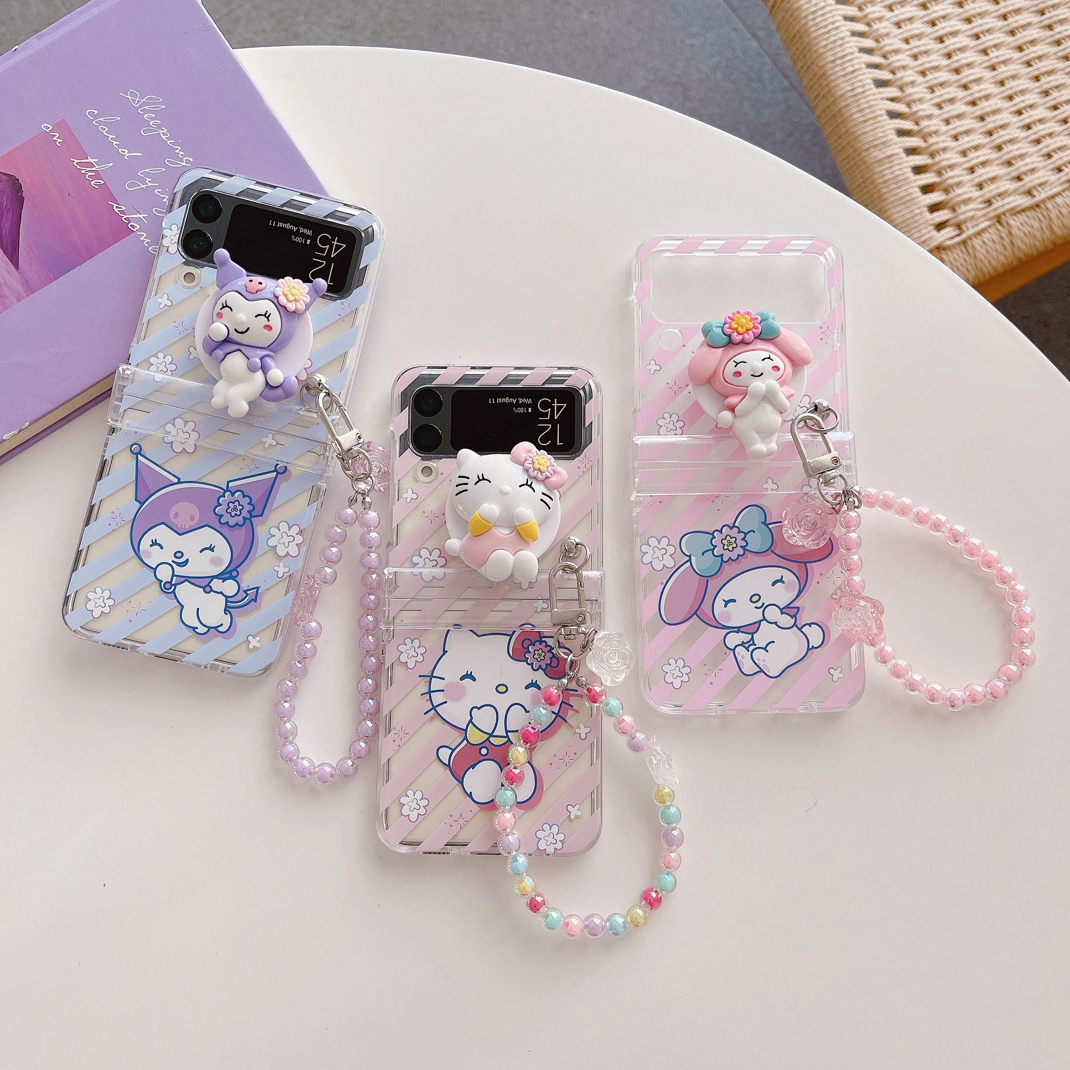 Hello Kitty Phone Case Samsung Galaxy Hello Kitty Kuromi Phone Case 3d Holder Aliexpress