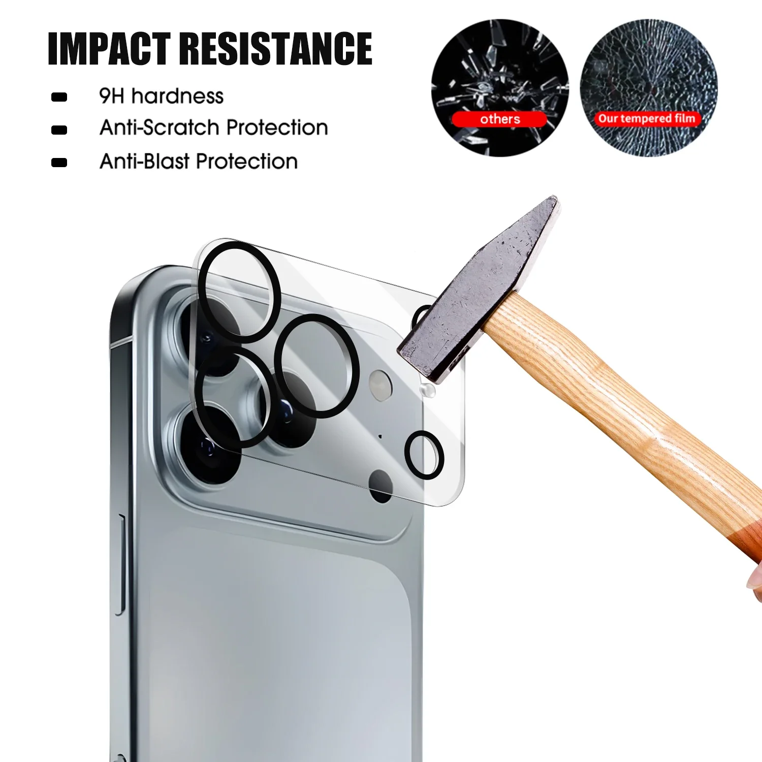 Premium HD Tempered Glass Camera Lens Protector - 1-5 Piece Set