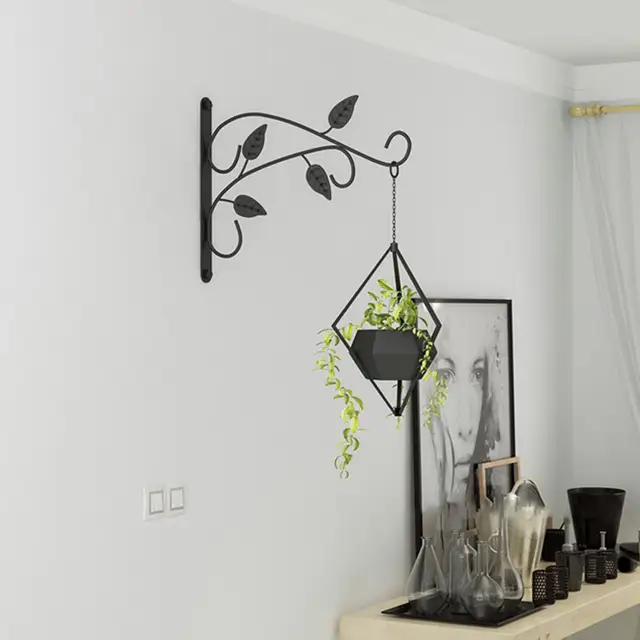Függő Konzol Falra Szerelt Stabil Virágcserép -Horog Finom Fali Erős Csapágykapacitás Retro Vas Növények