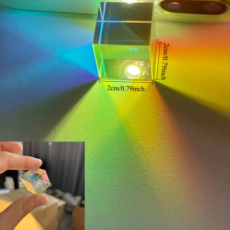 Optical glass X-Cube two-color cube RGB combination beam splitter prism educational gift classroom physics educational toy physics experimental equipment