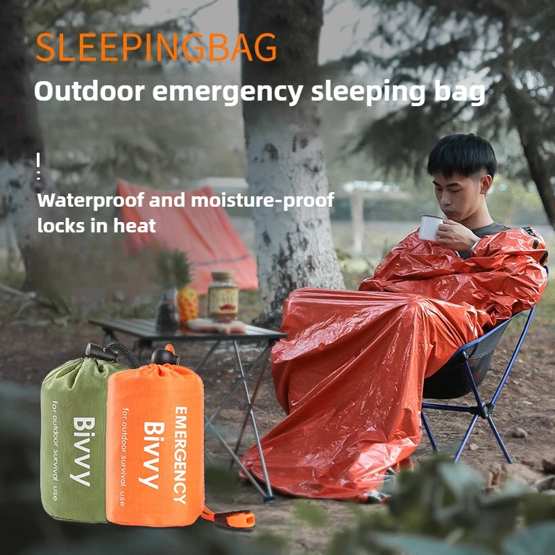 Emergency Sleeping Bag Lightweight Waterproof Outdoor First Aid Kit Waterproof Compression Backpack Hiking Camping Bedding
