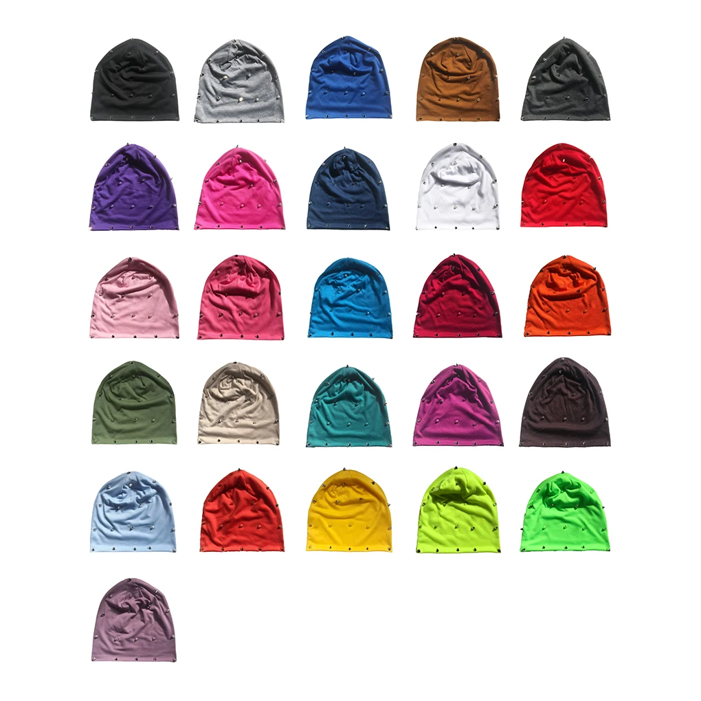 

Облегающая шапка унисекс в готическом стиле, панк, с заклепками, для мужчин и женщин