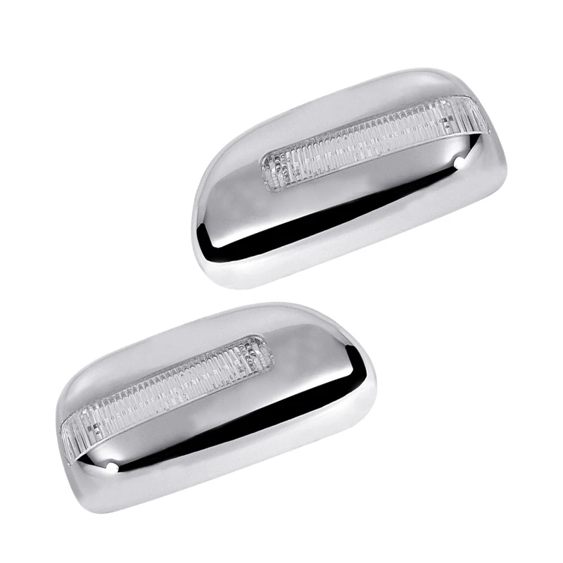 

1 Pair Side Rearview Mirror Cover Trim With Turn Lights Fit for Lexus IS300 Sedan Wagon 2001 2002 2003 2004 2005 Silver Plastic