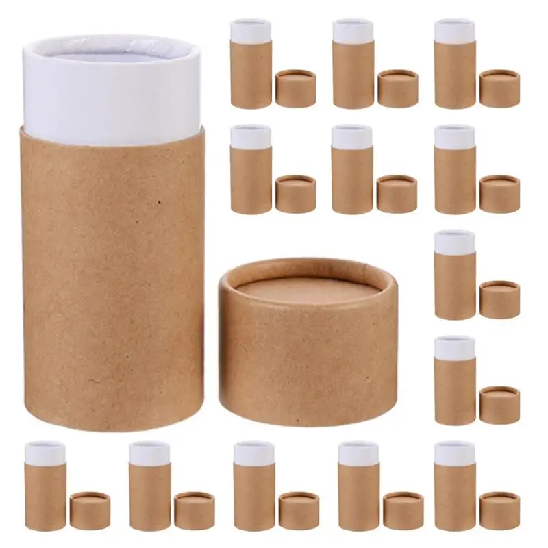 Kraft Paper Cylinder Tubes with Lids – Round Storage Jars for Tea, Coffee, Spices, Cand... - SKU KPC09092 - UGI Packaging