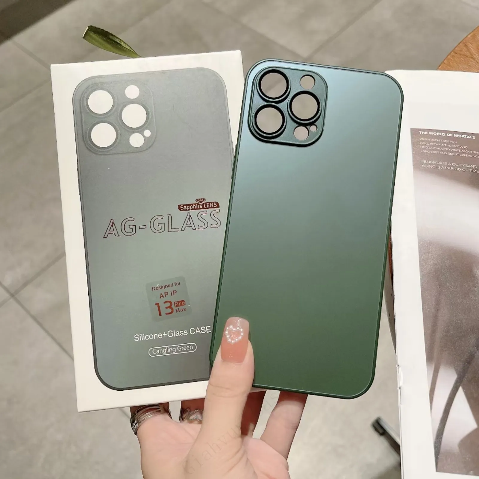 Luxury AG Silicone Matter Glass Magnetic Phone Case For iPhone 15