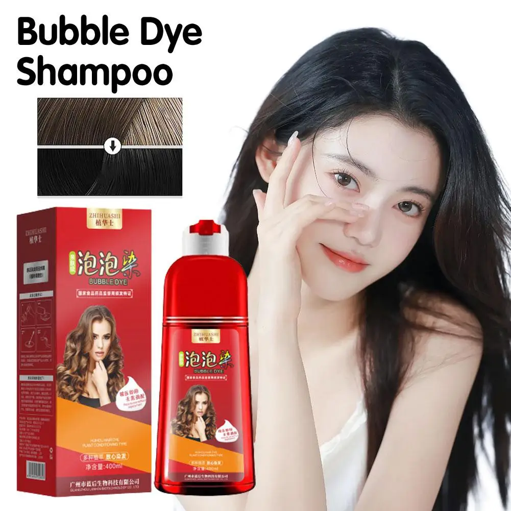 

400ml Big Red Bottle Plant Bubble Hair Dye Pure Natural Dye Non-irritating Hair Hair Home Dye Shampoo Hair At Cream Color