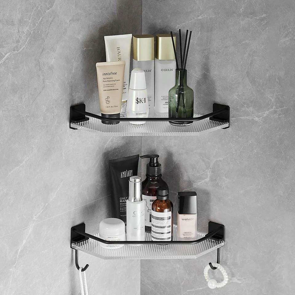 Acrylic Corner Shower Caddy Shelf Bathroom Storage Holder Rack Organizer 2  Pack