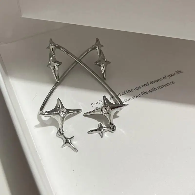 39BE Star Ear Cuff Wrap Non-Piercing Dangle Earrings Cartilage Climber Earring Fashion Jewelry Birthday Gift for Women Girls