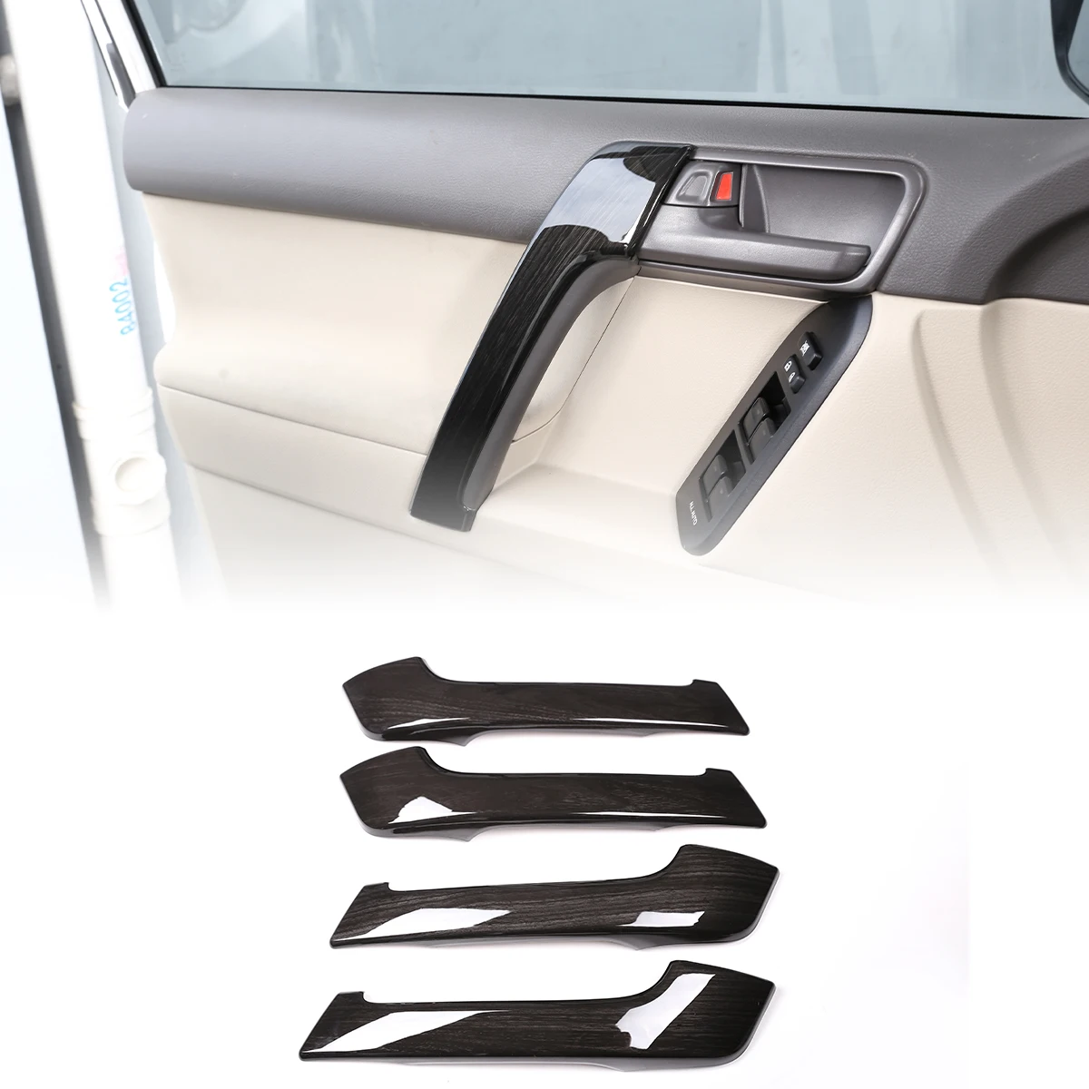 

Для Toyota Land Cruiser Prado FJ150 150 2010-2018 4PS, черная деревянная ручка для двери, аксессуары для года отделки