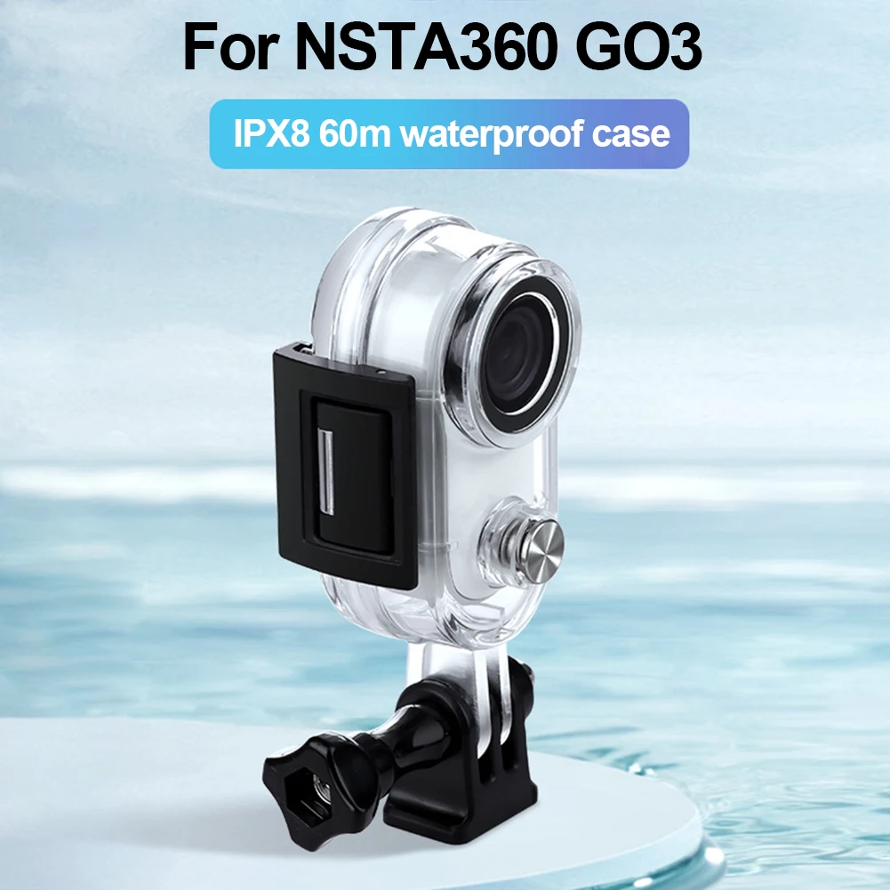 카메라 보호 하우징 케이스, 방수 액션 카메라 액세서리, Insta360 Go3 용 광학 강화 유리 버클 디자인, 40m