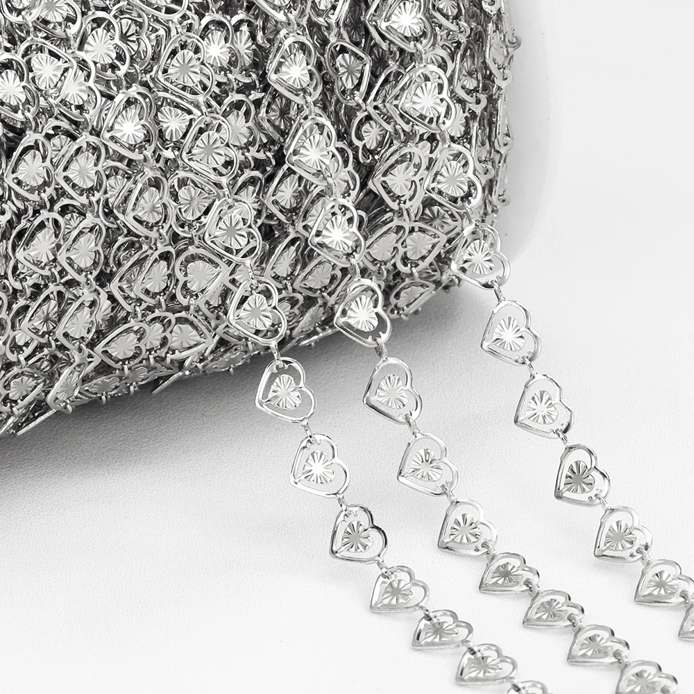 2Meter 1Meter Edelstahl Prägung Liebe Herz Blatt Ketten Halskette Armband Schmuck Machen DIY Kette Liefert Großhandel – Detail 17